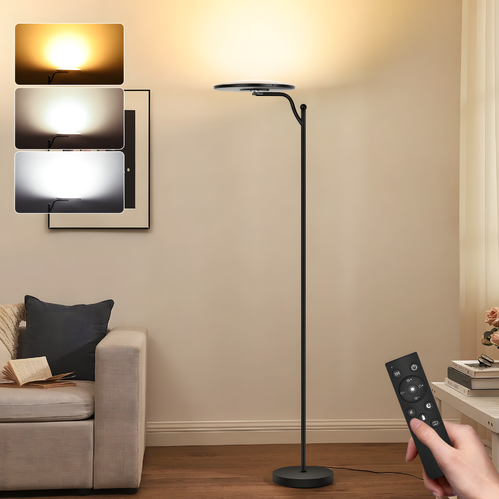 Lampadaire LED dimmable 3000 lm télécommandé 183 cm – Aeron