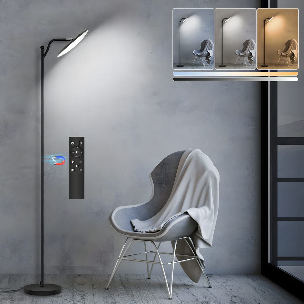 Lampadaire LED dimmable 3000 lm télécommandé 183 cm – Aeron — vue de dessous