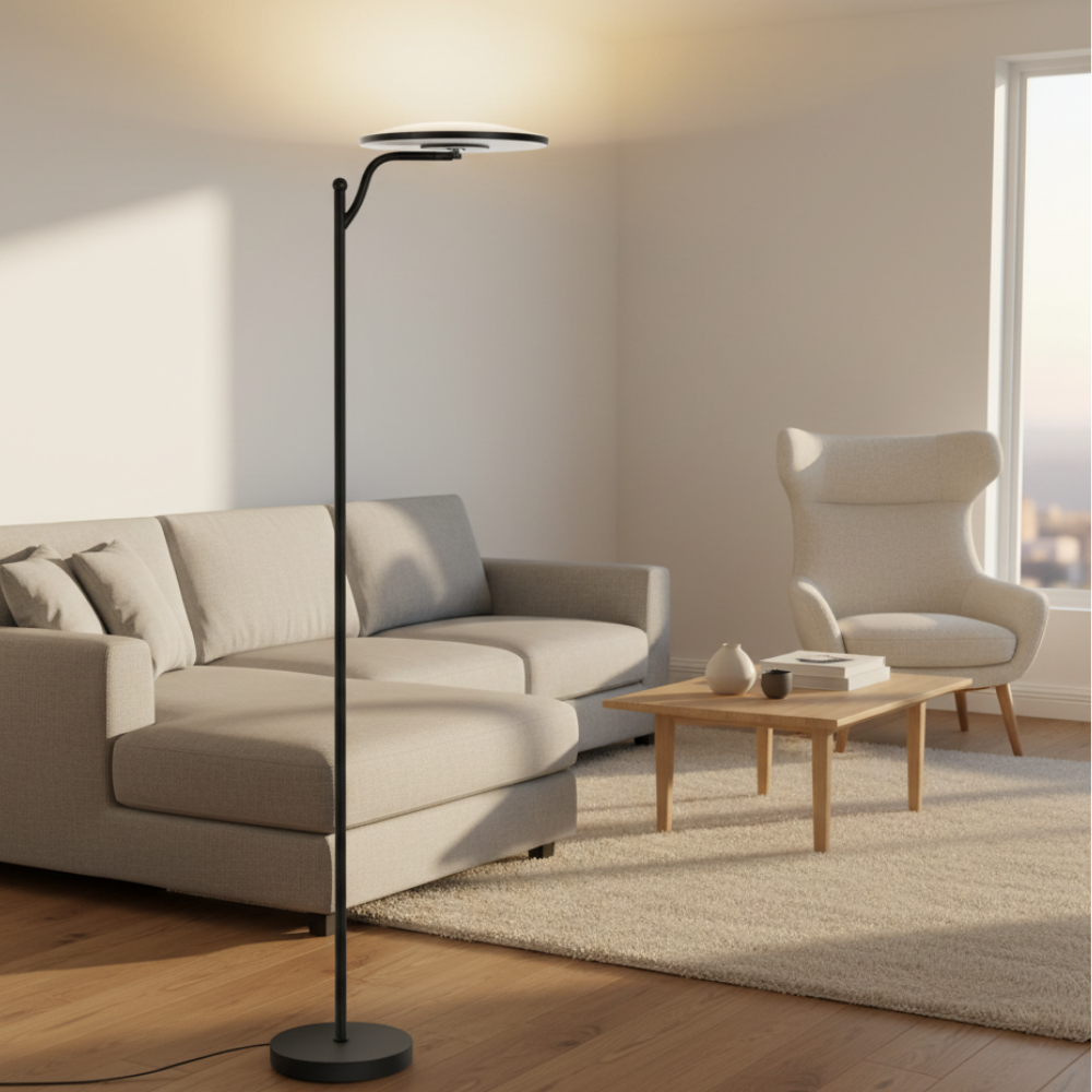 Lampadaire LED dimmable 3000 lm télécommandé 183 cm – Aeron — dimensions et cotes