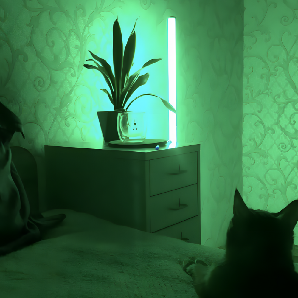 Lampadaire LED RGB d'angle télécommandé USB – Spectra — vue de profil (2)