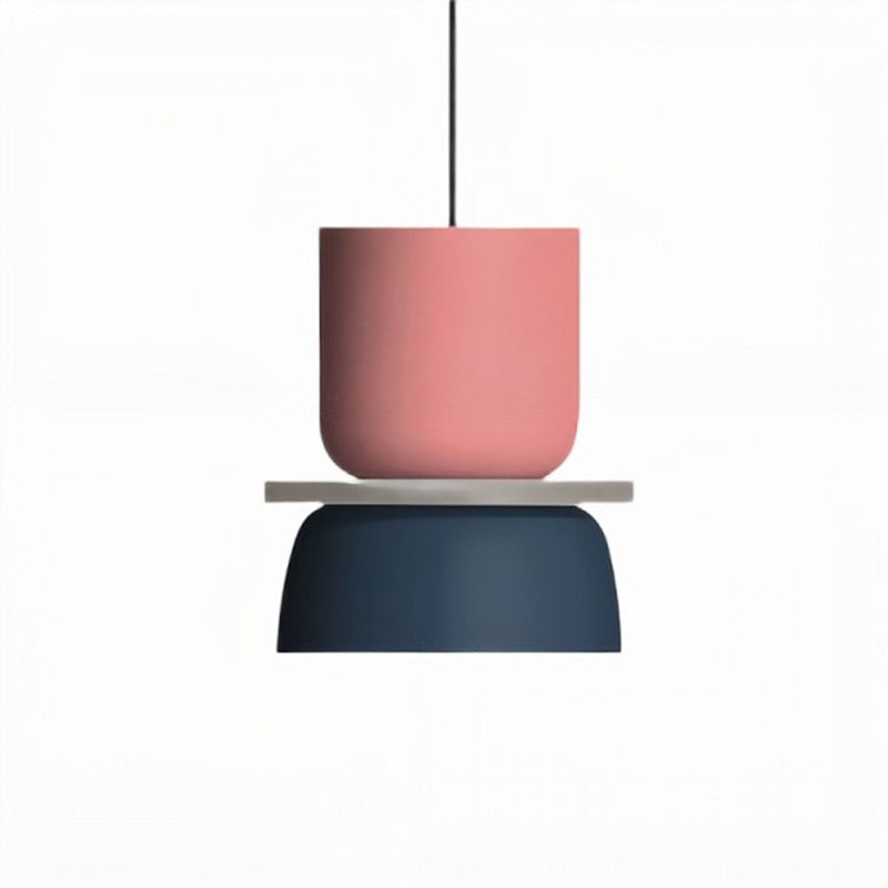 Suspension scandinave à accent bois, cordon réglable – macaron — vue de profil