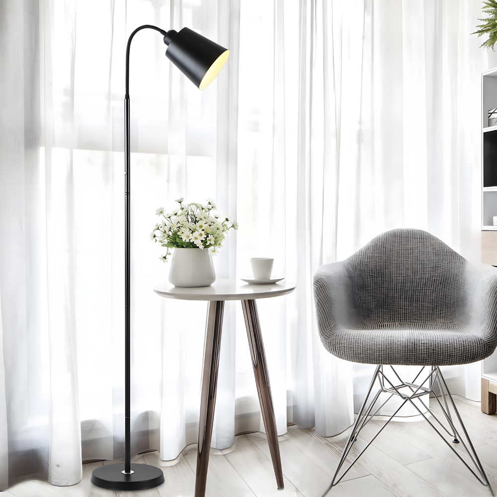 Lampadaire LED à bras flexible en métal 150 cm – Oriya — vue de profil