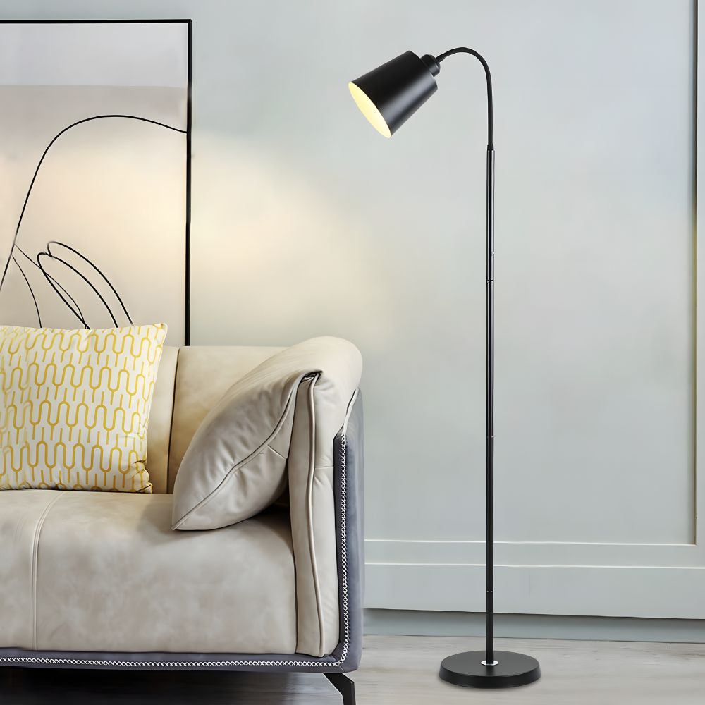 Lampadaire LED à bras flexible en métal 150 cm – Oriya — vue de face (2)