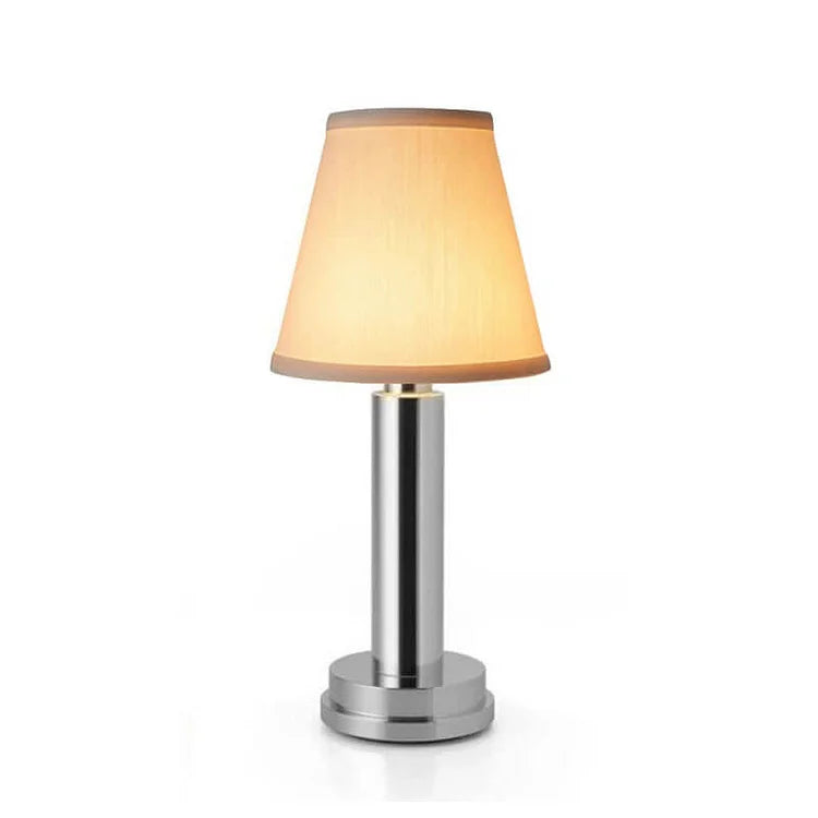Lampe à poser sans fil abat-jour tissu aluminium – LuxeLoom — vue de dessous