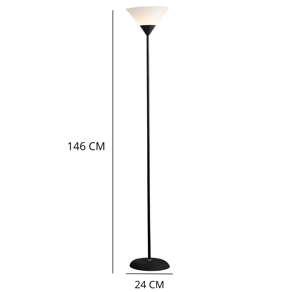 Lampadaire minimaliste métal éclairage indirect 146 cm – Orvia — détail de la matière