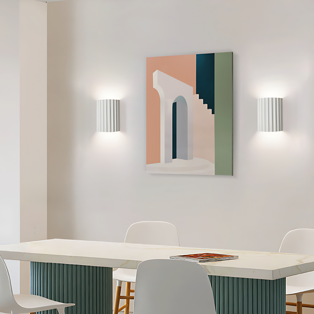 Applique murale au design ondulé pour couloir – LumiWave — vue de profil