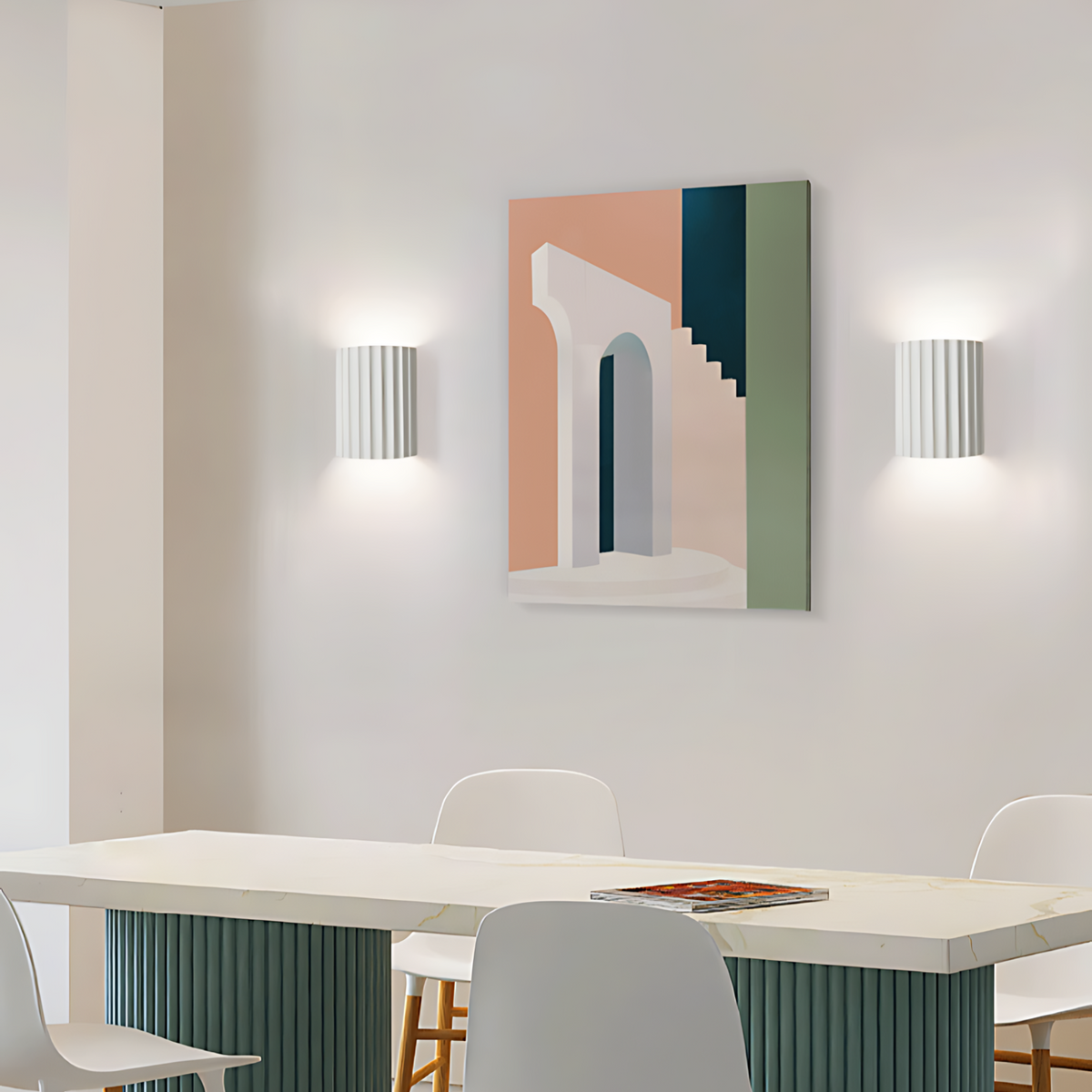 Applique murale au design ondulé pour couloir – LumiWave — vue de profil