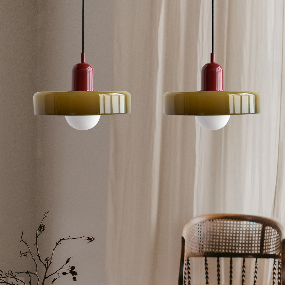 Plafonnier design classique à hauteur réglable – HaloLuxe — vue de trois quarts