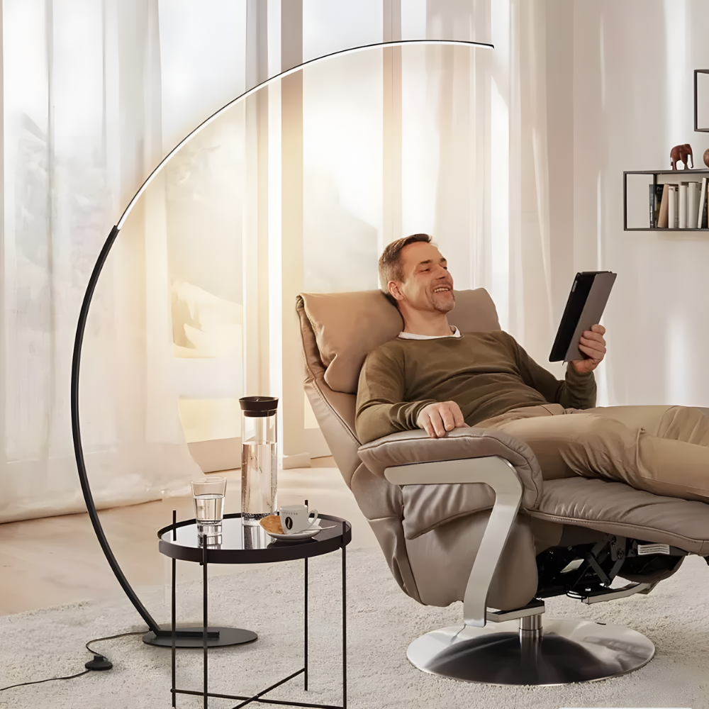 Lampadaire LED aluminium éclairage haut et bas – Nørlys — vue de dessous
