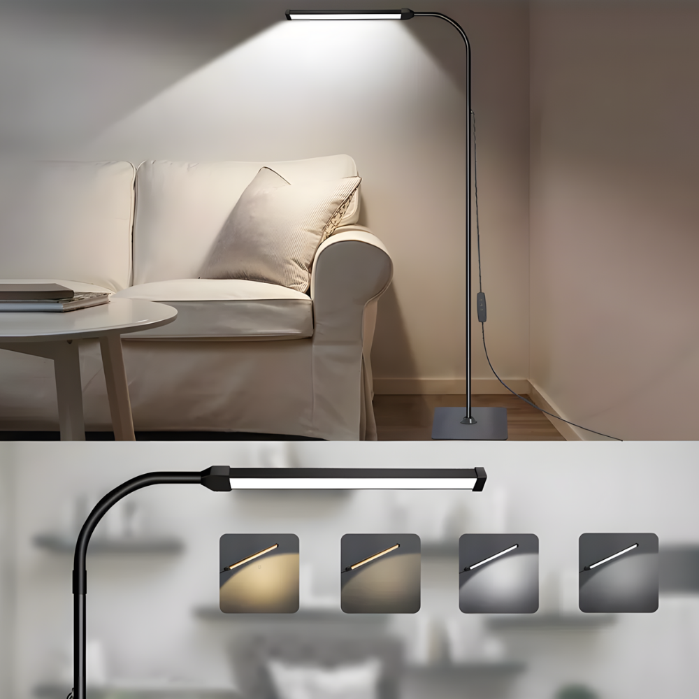 Lampadaire LED col flexible réglable 70 à 140 cm – Neria — détail de la finition