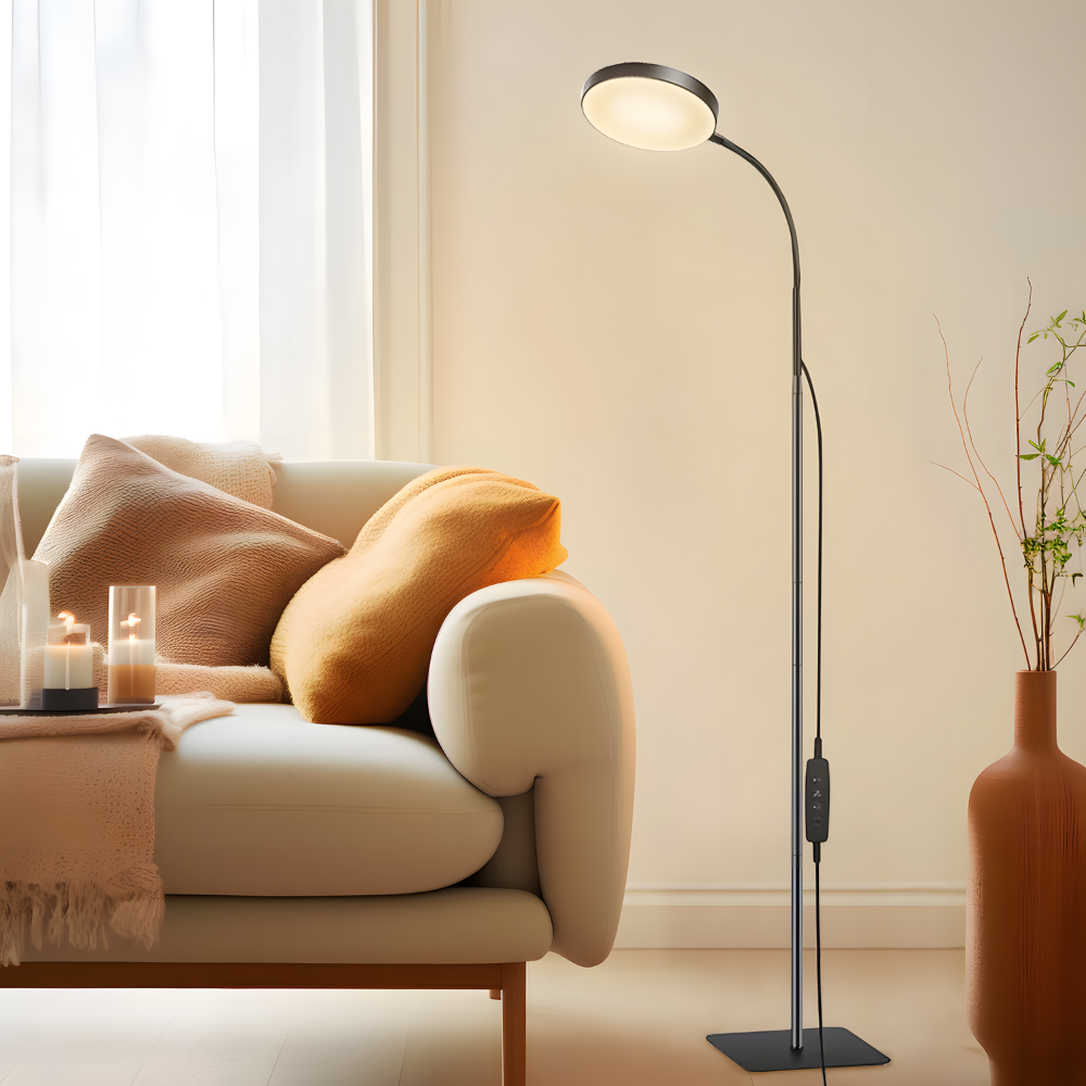 Lampadaire LED col de cygne métal Art Déco 150 cm – Oris