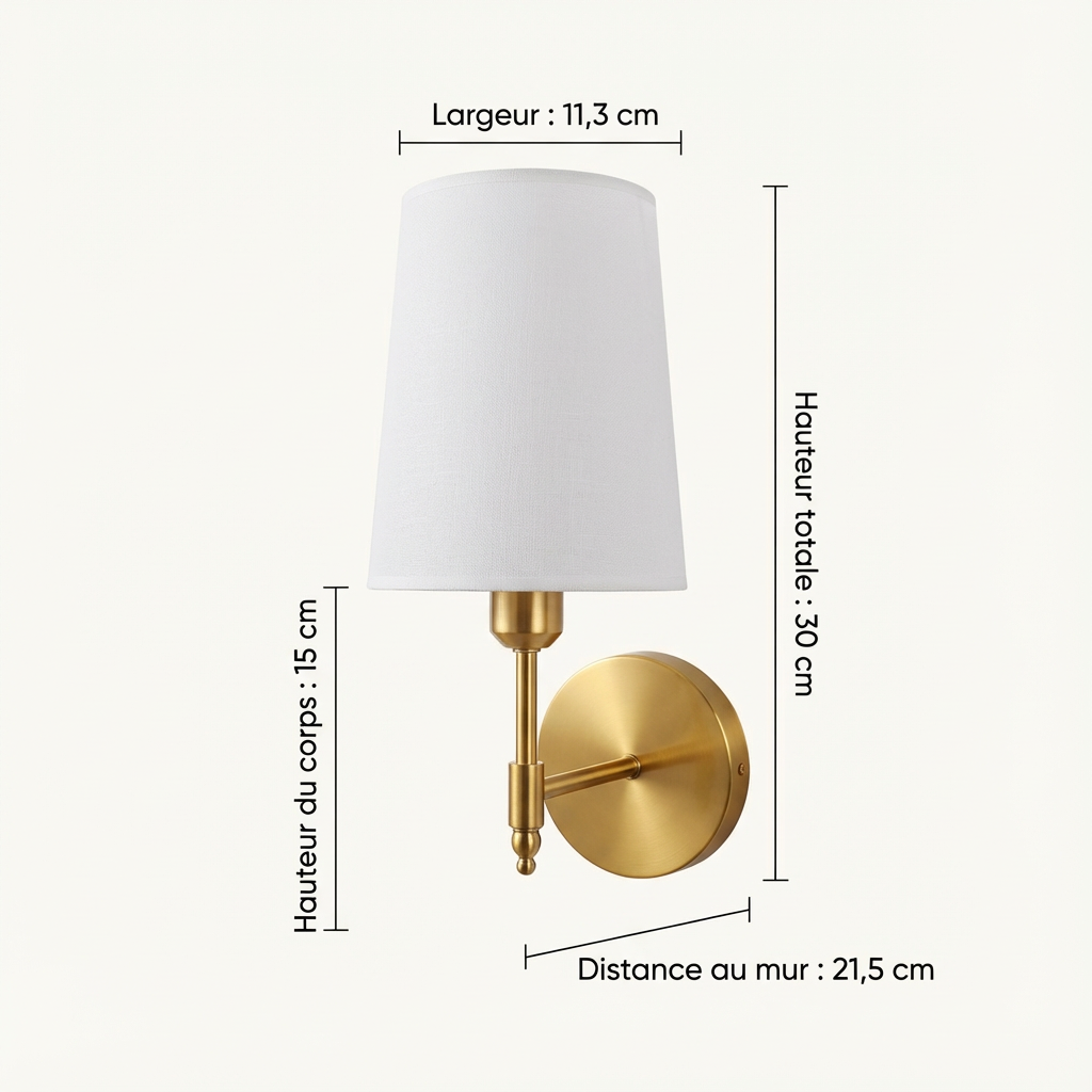 Applique murale LED rechargeable finition laiton – Aurélia — mise en situation dans la pièce