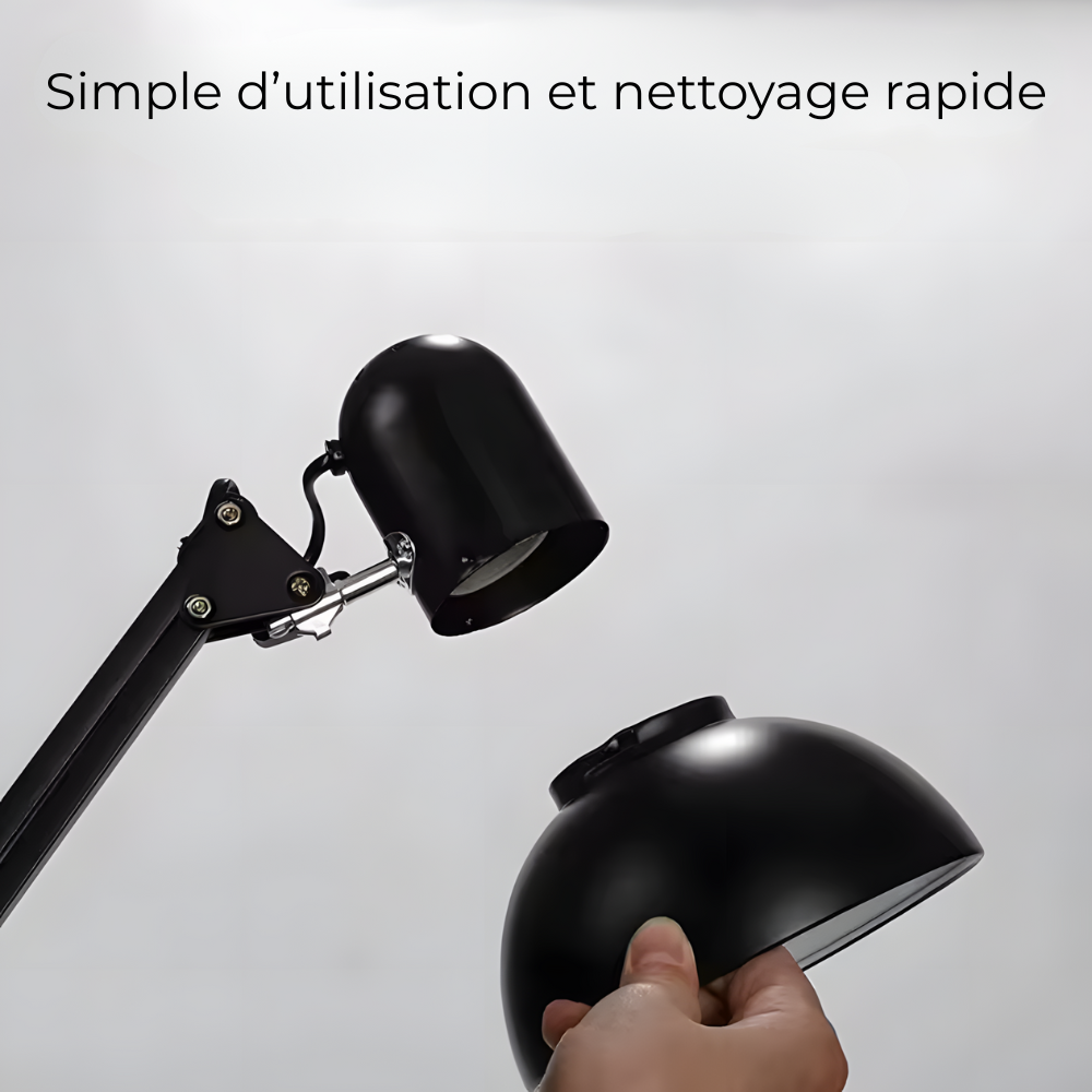 Lampadaire à bras articulé 360° en métal E27 – Arthel — détail de la finition