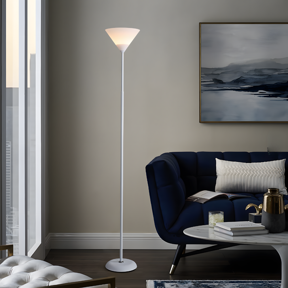 Lampadaire minimaliste métal éclairage indirect 146 cm – Orvia — dimensions et cotes