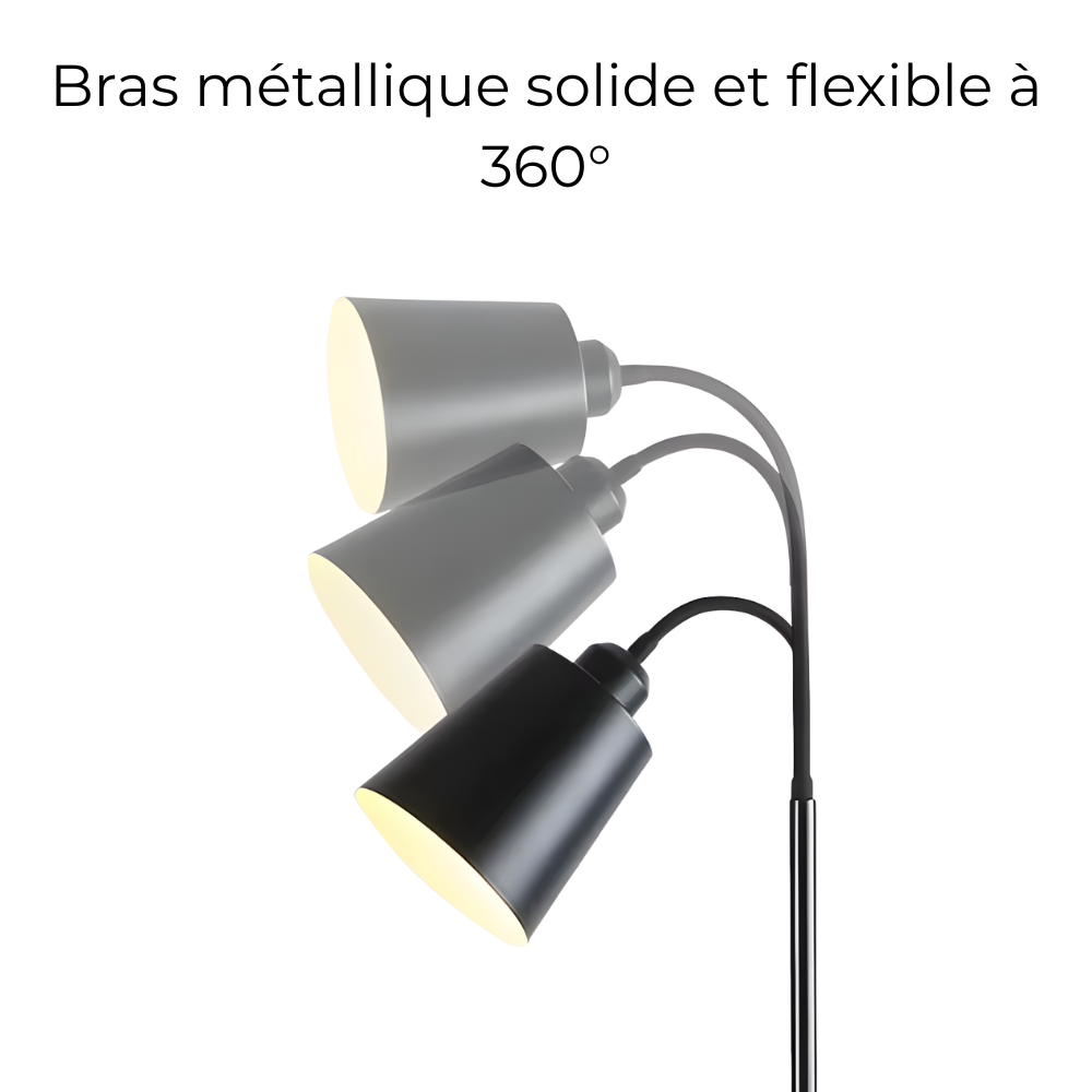 Lampadaire LED à bras flexible en métal 150 cm – Oriya — détail de la finition