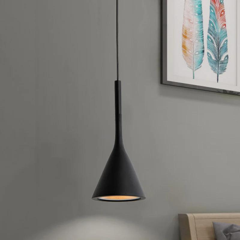Suspension conique minimaliste, plusieurs coloris – NordCone — vue de profil