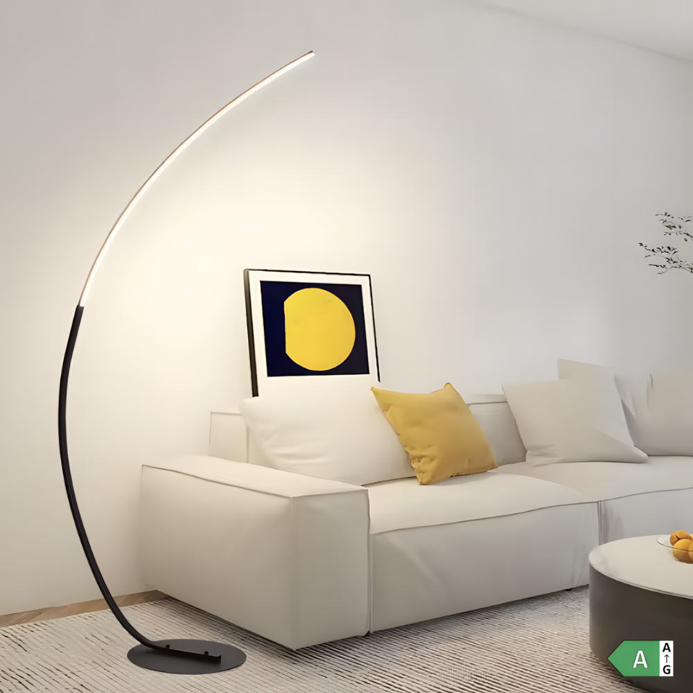 Lampadaire LED aluminium éclairage haut et bas – Nørlys — mise en situation dans la pièce (2)