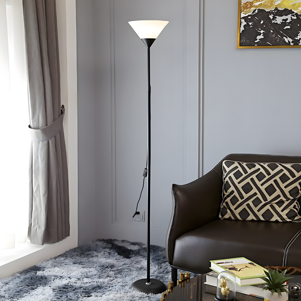 Lampadaire minimaliste métal éclairage indirect 146 cm – Orvia — vue de profil