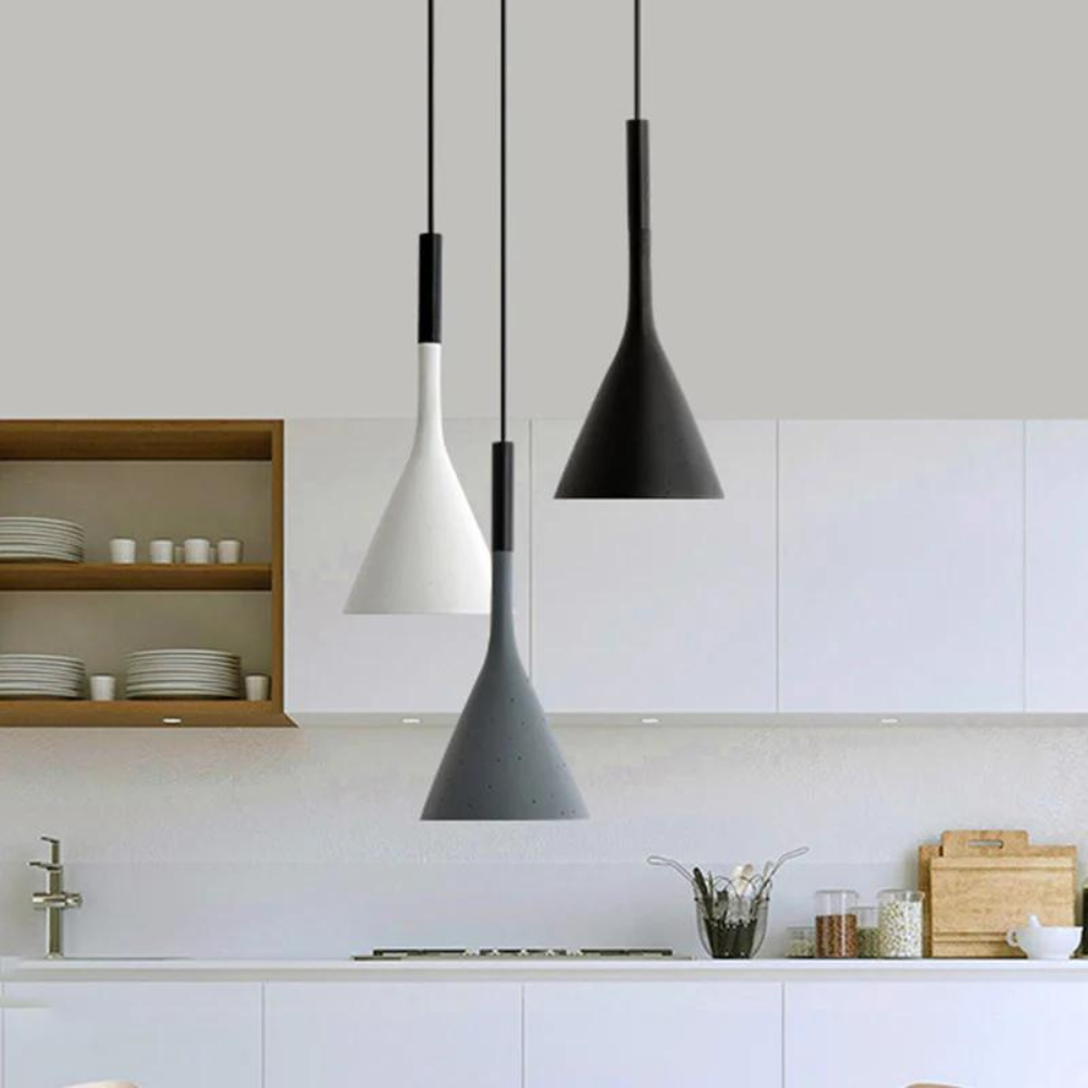 Suspension conique minimaliste, plusieurs coloris – NordCone — détail de la finition