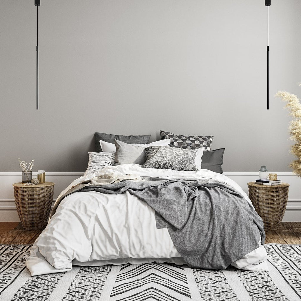 Suspension LED en aluminium thermolaqué – design minimaliste — détail de la finition