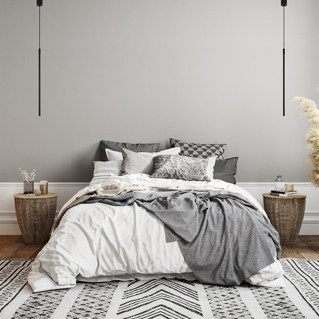 Suspension LED en aluminium thermolaqué – design minimaliste — détail de la finition