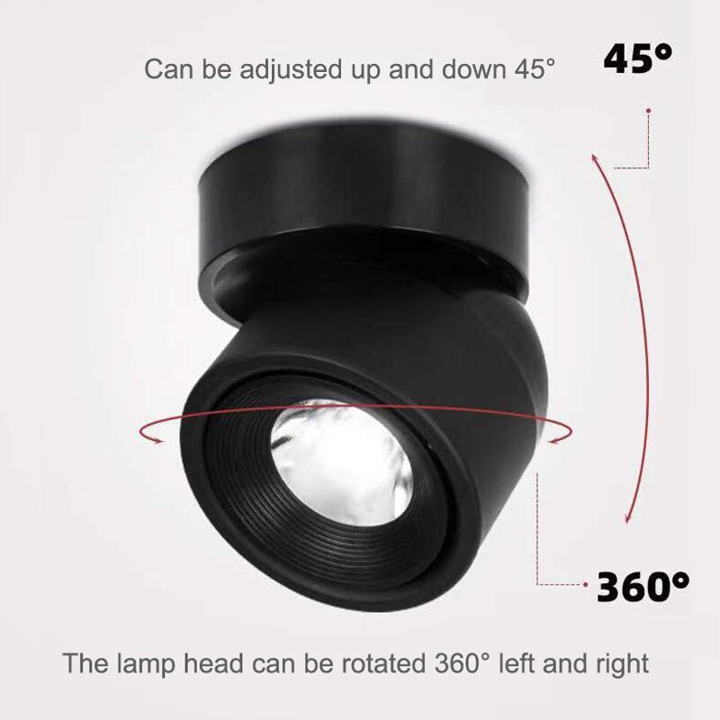 Spot LED orientable 340° en aluminium sablé – NordicLuxe — vue de profil