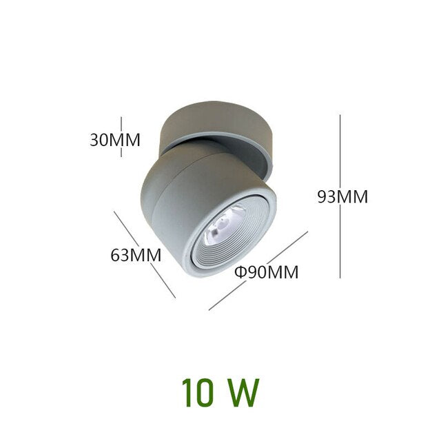 Spot LED orientable 340° en aluminium sablé – NordicLuxe — allumé en situation