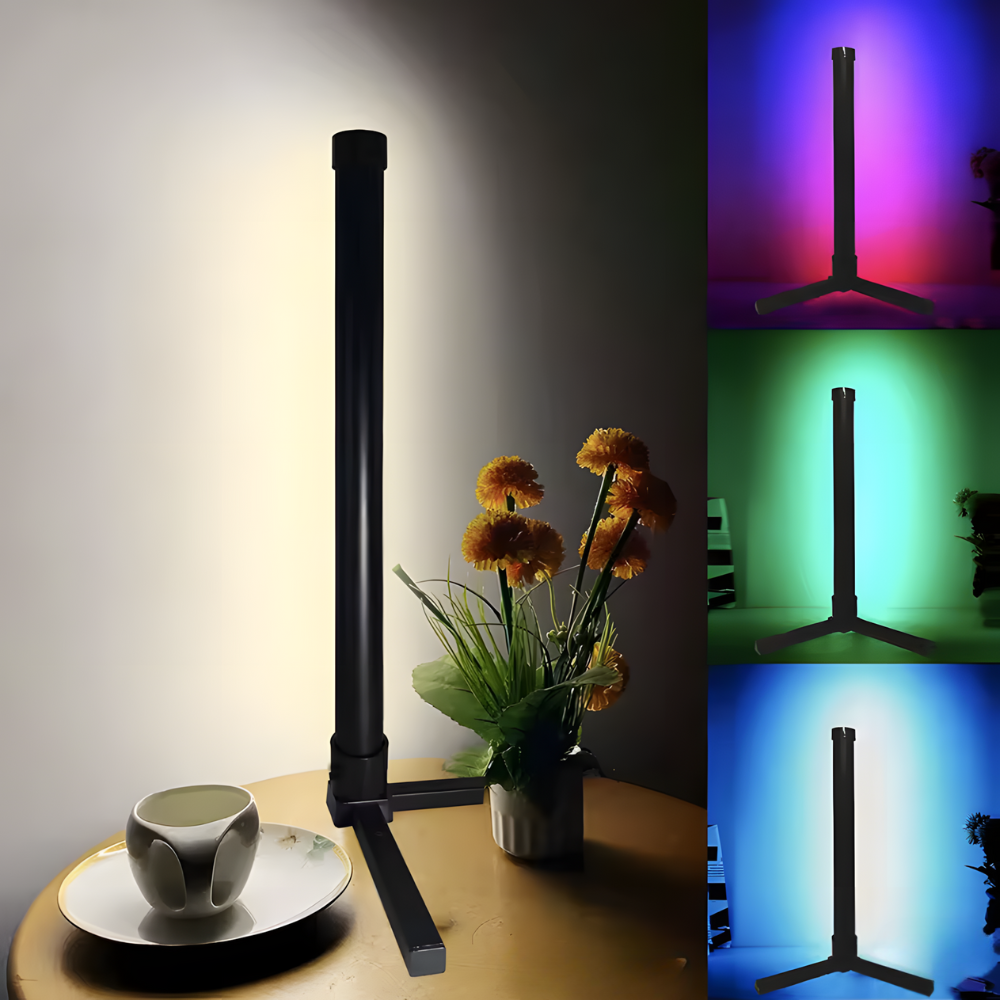 Lampadaire LED RGB d'angle aluminium 155 cm – Syrion — vue de profil