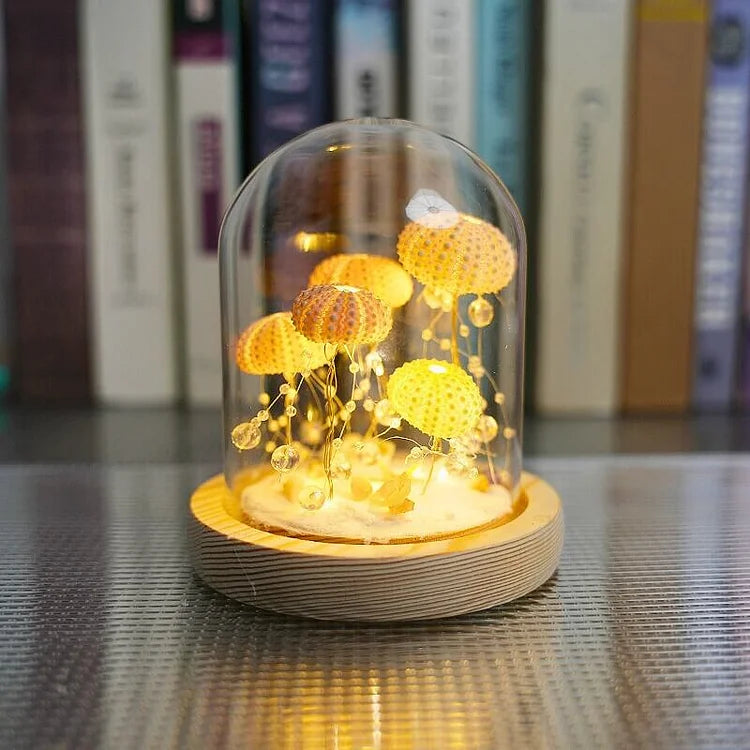 Lampe à poser DIY en coquille d'oursin, base dorée – LumiCraft