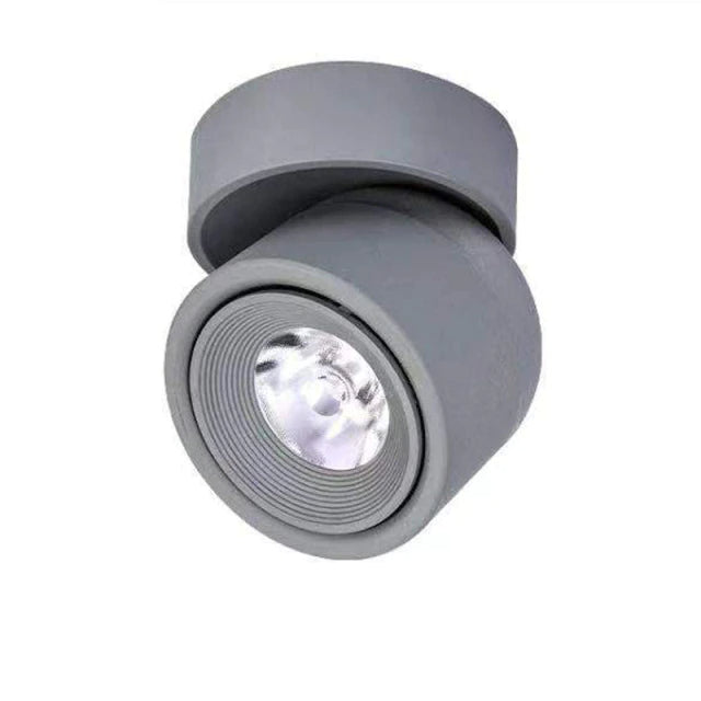 Spot LED orientable 340° en aluminium sablé – NordicLuxe — vue de face (2)