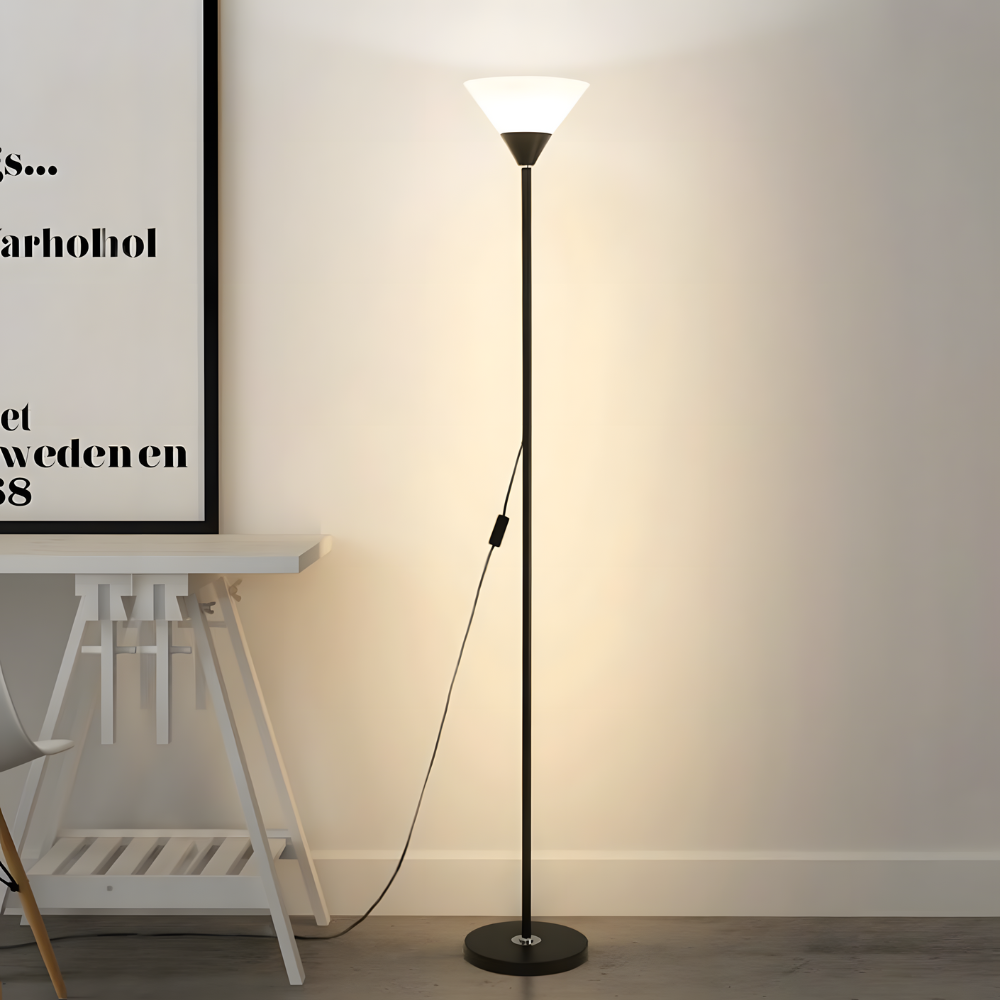 Lampadaire minimaliste métal éclairage indirect 146 cm – Orvia — vue de trois quarts