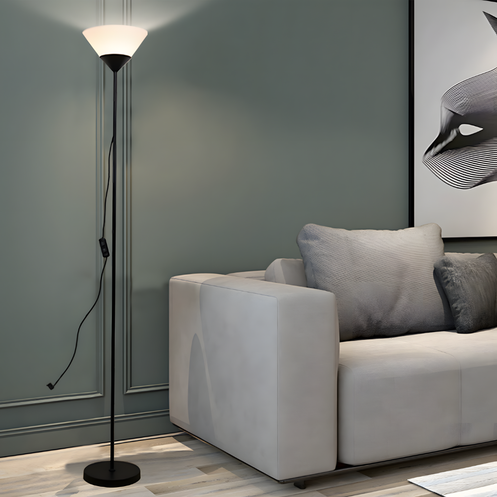 Lampadaire minimaliste métal éclairage indirect 146 cm – Orvia — vue de dessous