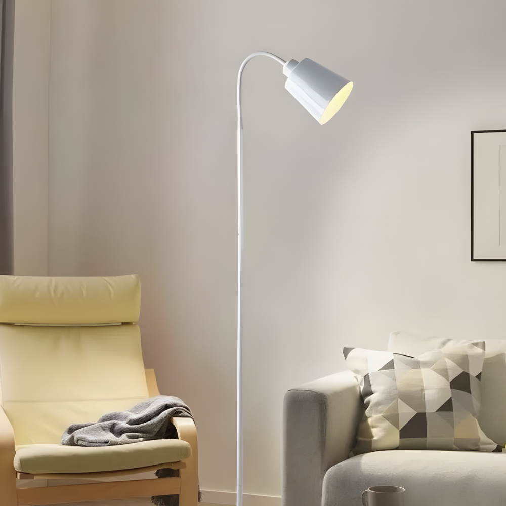 Lampadaire LED à bras flexible en métal 150 cm – Oriya — détail du système de fixation