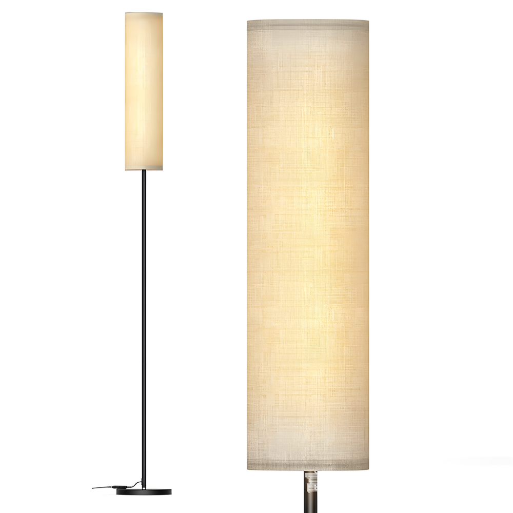 Lampadaire tissu effet lin interrupteur au pied 170 cm – Nérina — détail de la finition (2)