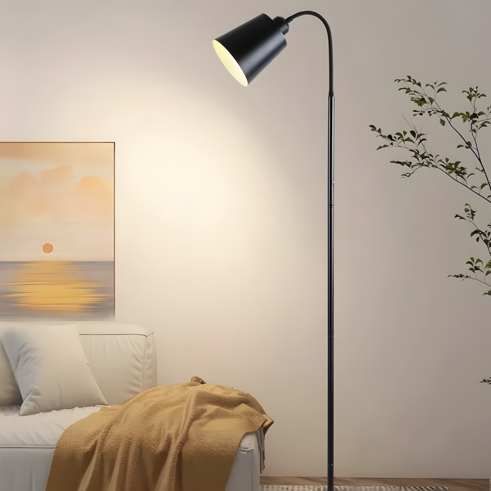 Lampadaire LED à bras flexible en métal 150 cm – Oriya — vue de trois quarts (2)