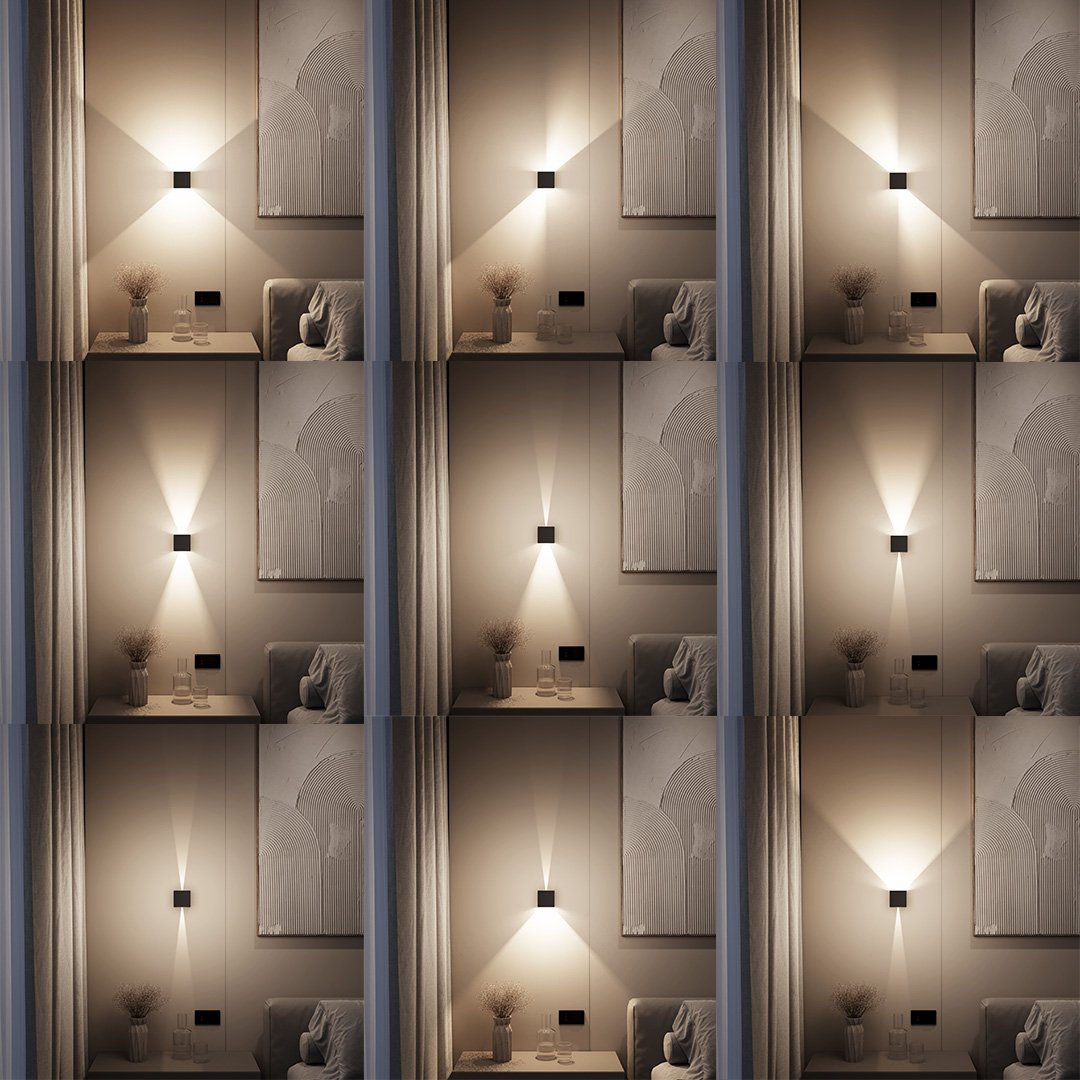 Applique murale LED IP54 à volets réglables 6 W – Xena — vue de trois quarts (3)