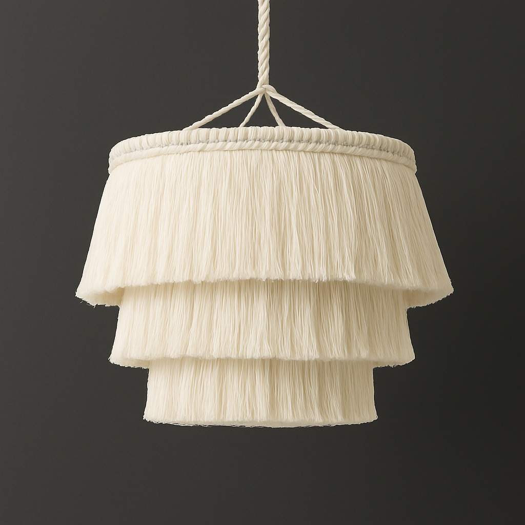 Suspension en macramé de coton 3 niveaux 30 cm – Seraya