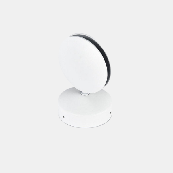 Applique murale rotative 360° double faisceau blanc mat — vue de face