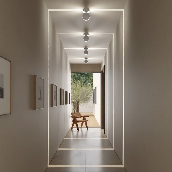 Applique murale rotative 360° double faisceau blanc mat — dimensions et cotes