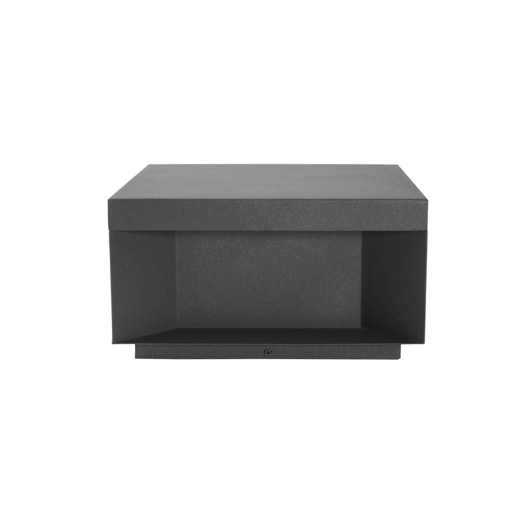 Borne de jardin LED métal sablé IP65 – filaire ou solaire — vue de face (9)
