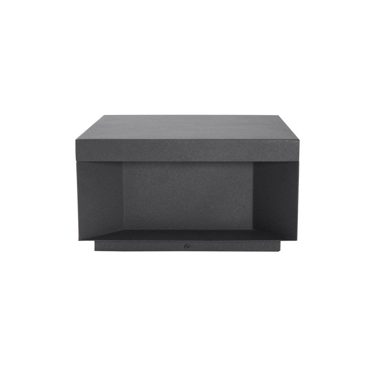 Borne de jardin LED métal sablé IP65 – filaire ou solaire — vue de face (9)