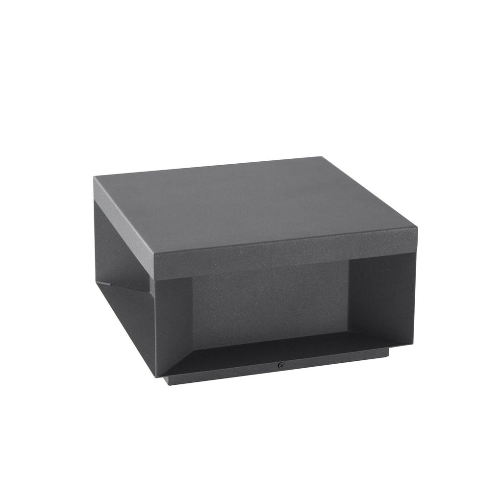 Borne de jardin LED métal sablé IP65 – filaire ou solaire — détail du système de fixation (7)