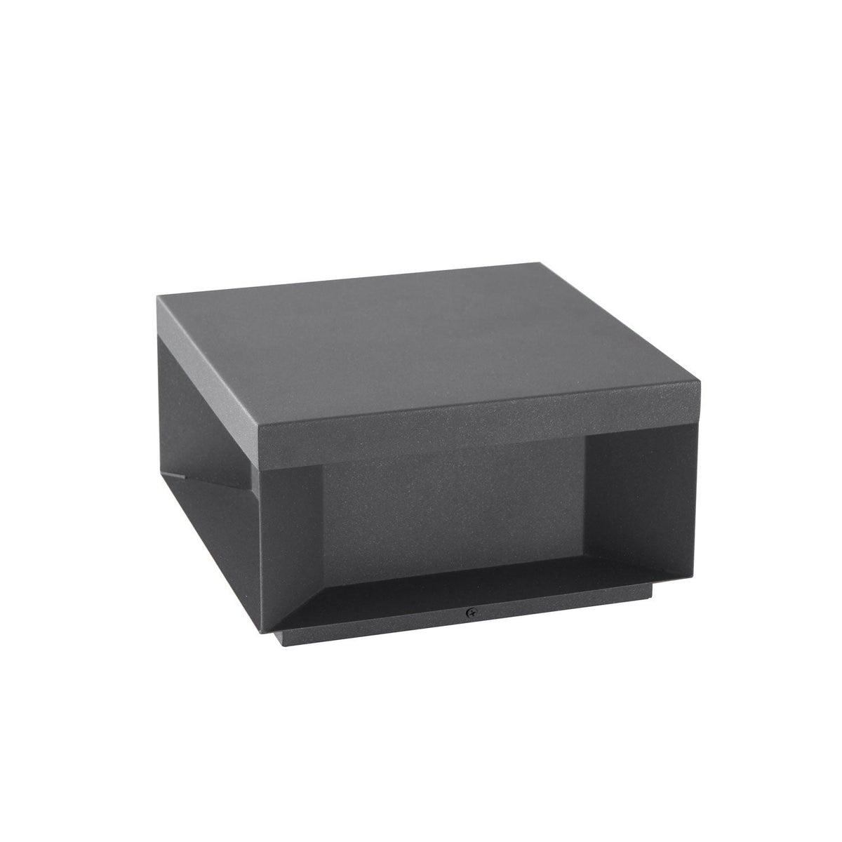 Borne de jardin LED métal sablé IP65 – filaire ou solaire — détail du système de fixation (7)