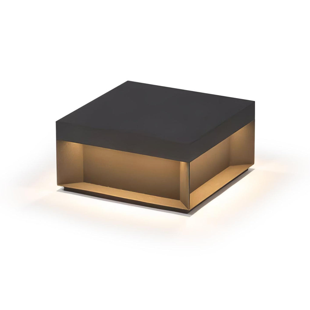 Borne de jardin LED métal sablé IP65 – filaire ou solaire — vue de dessous (6)
