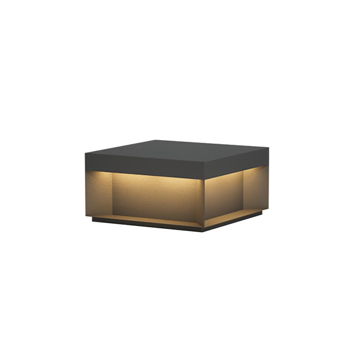 Borne de jardin LED métal sablé IP65 – filaire ou solaire — détail du système de fixation (6)