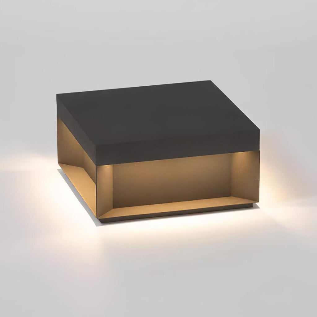 Borne de jardin LED métal sablé IP65 – filaire ou solaire — dimensions et cotes (3)