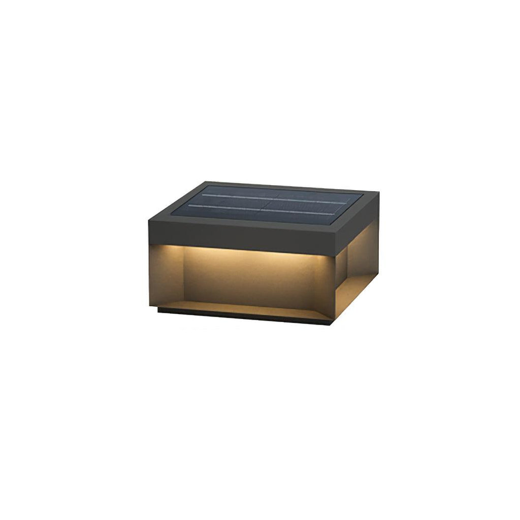 Borne de jardin LED métal sablé IP65 – filaire ou solaire — vue de dessous (7)
