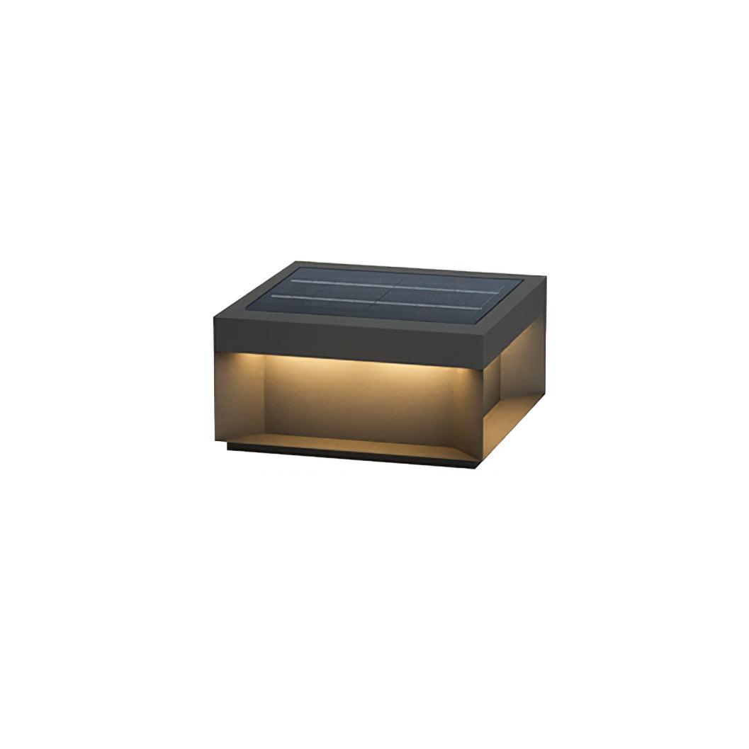 Borne de jardin LED métal sablé IP65 – filaire ou solaire — vue de dessous (7)