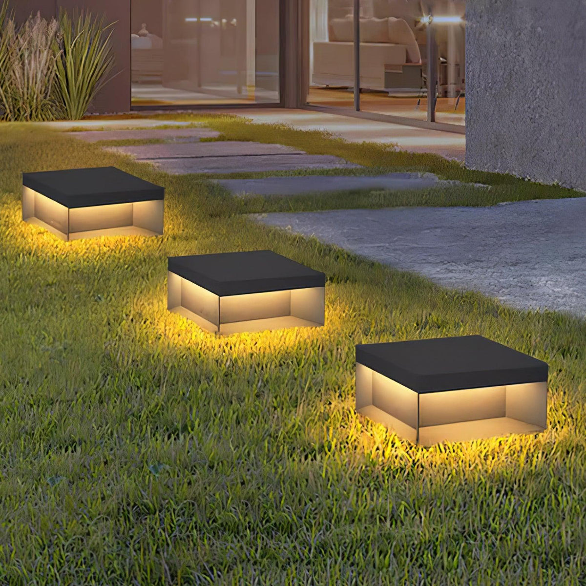 Borne de jardin LED métal sablé IP65 – filaire ou solaire — détail de la finition (4)