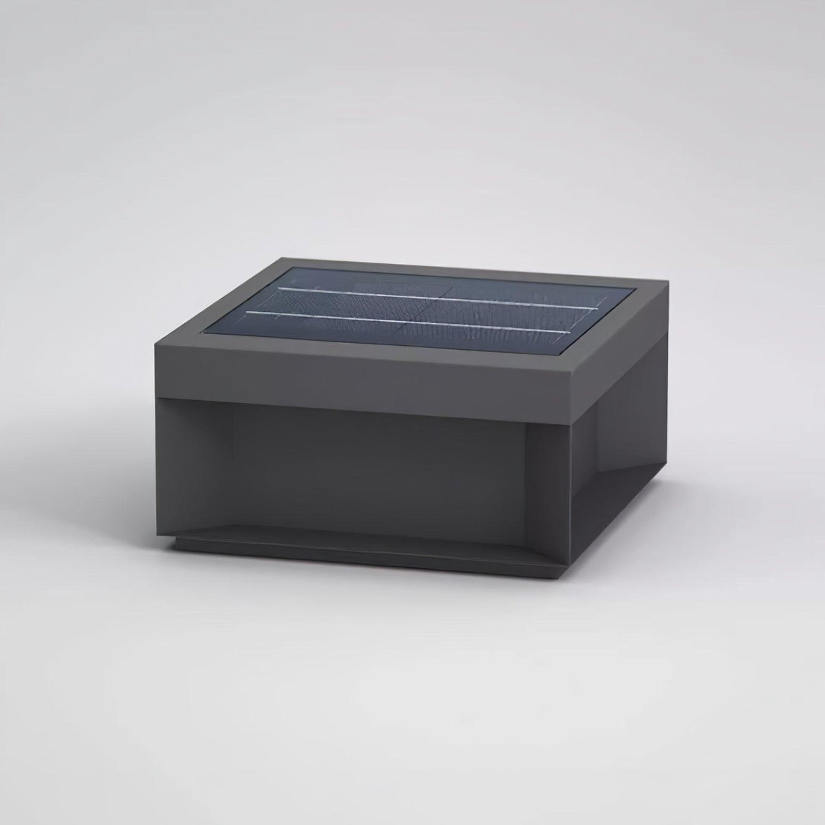 Borne de jardin LED métal sablé IP65 – filaire ou solaire — vue de dessous (4)